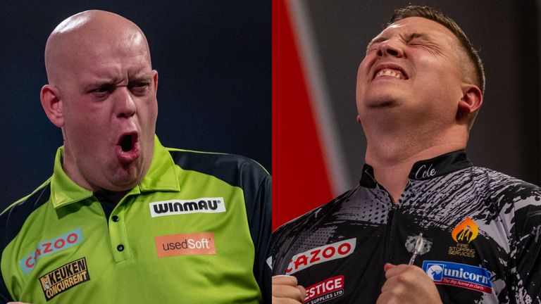 Michael van Gerwen and Chris Dobey will meet in the World Darts Championship quarter-finals on New Year's Day